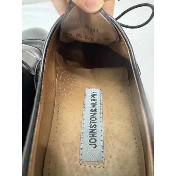 Men's Dress Shoes JOHNSTON & MURPHY Melton OPTIMA 02981 Sz 9.5 D/B Black Leather - Picture 7 of 7